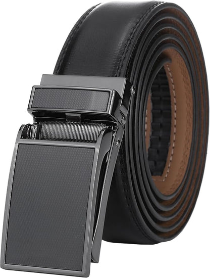 Marino Avenue Ratchet Belt for Men. Adjustable Leather Dress Belt with 38 Easy to Click Into Place Ratchet Closures.