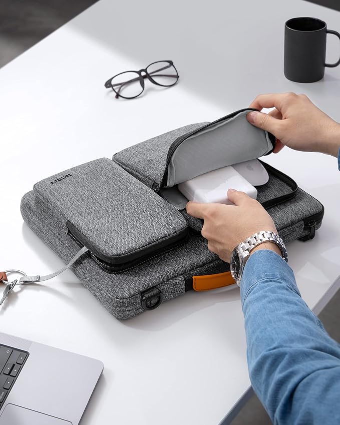 tomtoc Laptop Shoulder Bag for 2026 14 Inch MacBook Pro M5/M4/M3/M2/M1 Pro/Max 2026-2021, 13.5-14.4 Surface Laptop 7/6/Studio 2, Surface Book 3, 360 Protective Case Fit Asus VivoBook