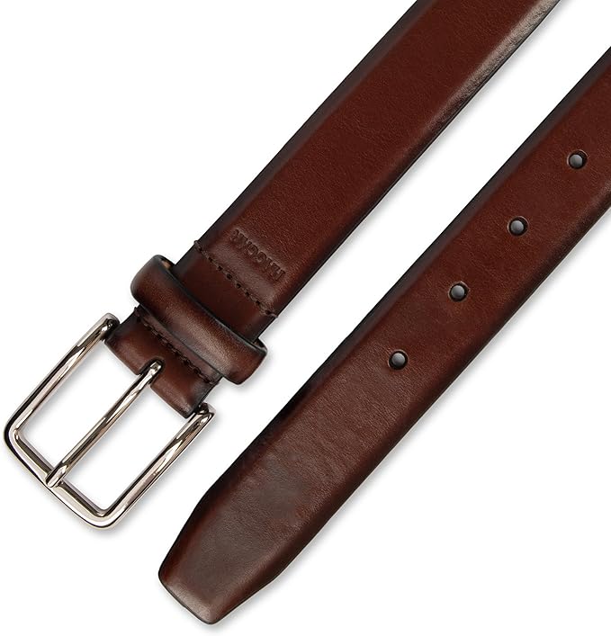 Haggar mens Leather Dress Belt for Suits and Pants - Classic, Formal, Business, Work