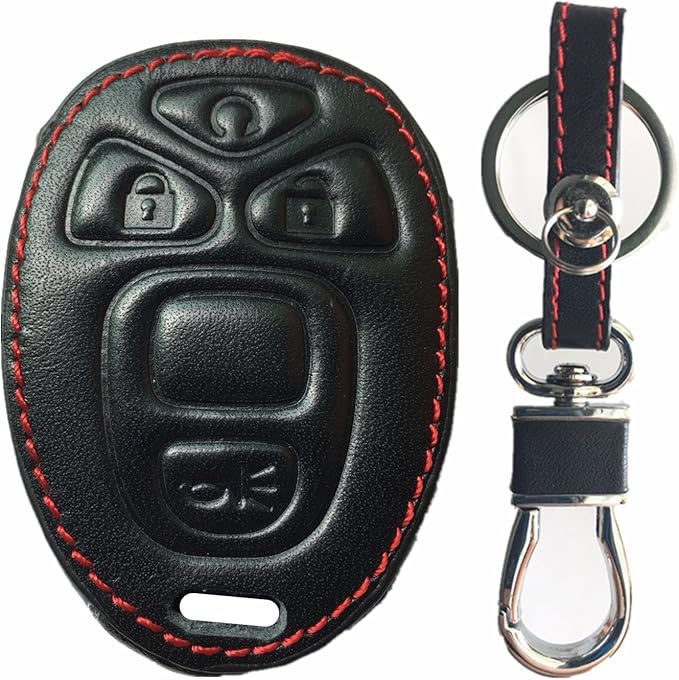 RPKEY Leather Keyless Entry Remote Control Key Fob Cover Case Protector Rep⼃lacement Fit for Remote Holder Buick Cadillac Chevrolet GMC Pontiac OUC60270 15913421