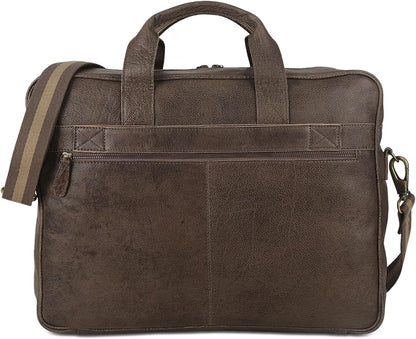 KomalC 16 Inch Leather briefcases Laptop Messenger Bags for Men and Women Best Office Satchel Bag