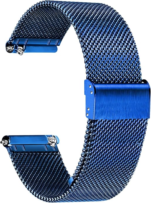 TStrap Mesh Watch Band Metal - Black Quick Release Watch Bands for Men Women - Stainless Steel Smart Watches Strap Bracelet Replacement - 10mm 12mm 14mm 16mm 18mm 20mm 22mm