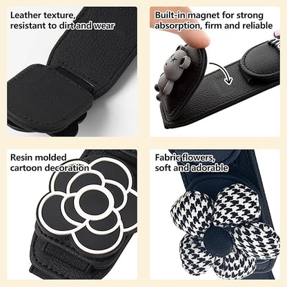 Car Sunglasses Holder Eyeglass Clip with Sun Visor Storage for Cards Magnetic Eyewear Clamp Car Decor