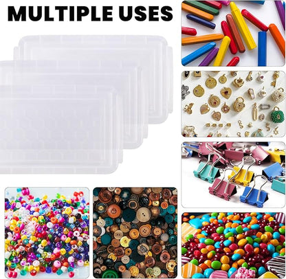 testyu Small Plastic Box, 5" X 2.8" X 2" Stackable Mini Storage Box with Lid, Clear Organizer Container for Jewelry Beads, Small Crafts Items Accessories - -6 Pack