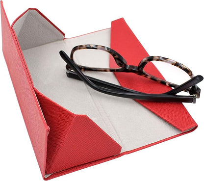 Real Sic Glasses Case for Men and Women - Magnetic Folding Hard Shell Sunglass Holder - Inspired by Solid Color