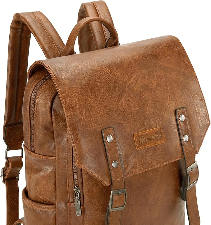 Montana West Wrangler Laptop Backpack with USB Charging Port, Vintage Travel Work College Bookbag for Women Men