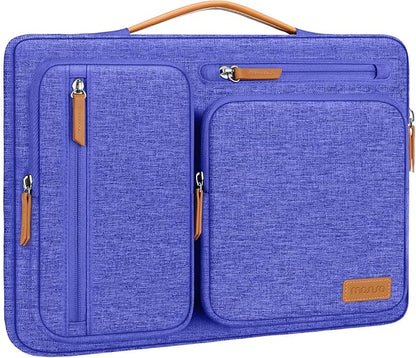 MOSISO 360 Protective Laptop Case 13.3 inch, 13-13.3 inch Laptop Sleeve Compatible with MacBook Air/Pro 13 / Pro 14,HP Dell Acer ASUS,Side Open Carrying Case with 4 Zipper Pockets&Handle, Royal Blue