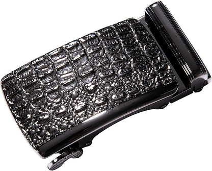 Dubulle Designer Ratchet Belt for Men Leather Fashion Adjustable Automatic Buckle Sliding Removable Dress Casual