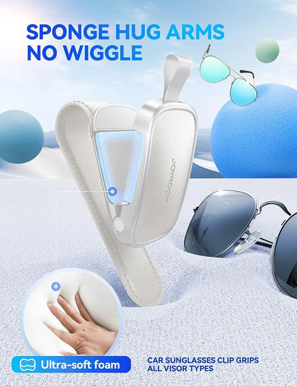 JOYROOM Sunglass Holder for Car Magnetic Visor Sunglasses Holder Clip (White)