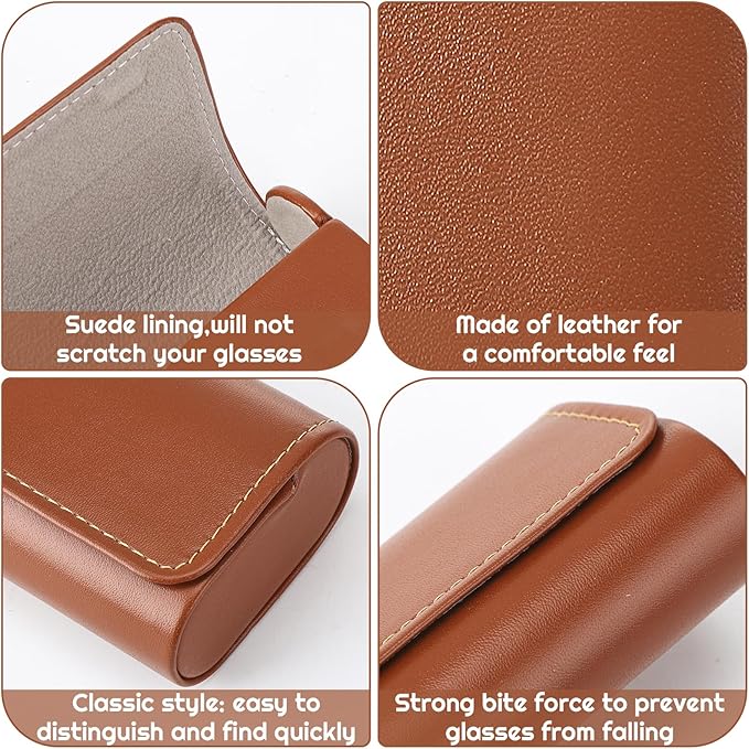 4Pack Glasses Case, Eyeglasses Case Hard Shell, Lightweight Portable Case for Sunglasses Eye Glasses Case with Cleaning Cloth Unisex