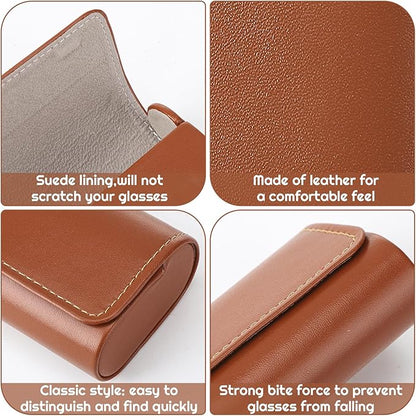 4Pack Glasses Case, Eyeglasses Case Hard Shell, Lightweight Portable Case for Sunglasses Eye Glasses Case with Cleaning Cloth Unisex
