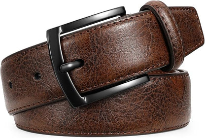 Men's Belt Genuine Leather Belt for Men Dress Casual Golf Jeans Pants 1 3/8"
