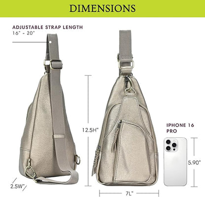 MMS Brands Antik Kraft Tasha Crossbody Sling | Vegan Leather Crossbody Bag for Women with 16-20" Strap | Sling Bags for Women