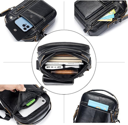 Leather Shoulder Bag for Men Small Mens Crossbody Bag Purses Handbags | Small, Genuine Leather, Crossbody, Men Purse, Casual, Daypack