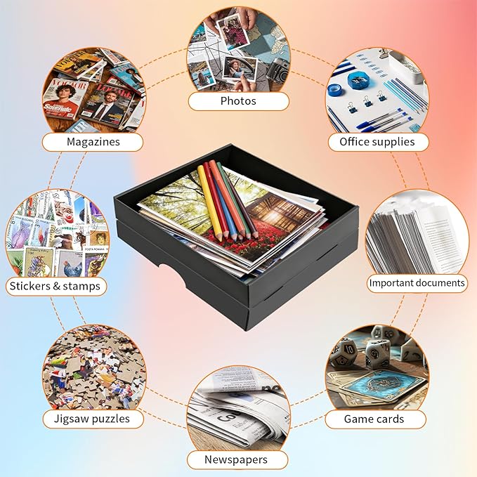6 Pack 12x12 Scrapbook Paper Storage,Paper Storage Organizer Craft Organizers Storage for Art Craft Supplies Document Organizer,12.99 x 12.6 x 2.17 in