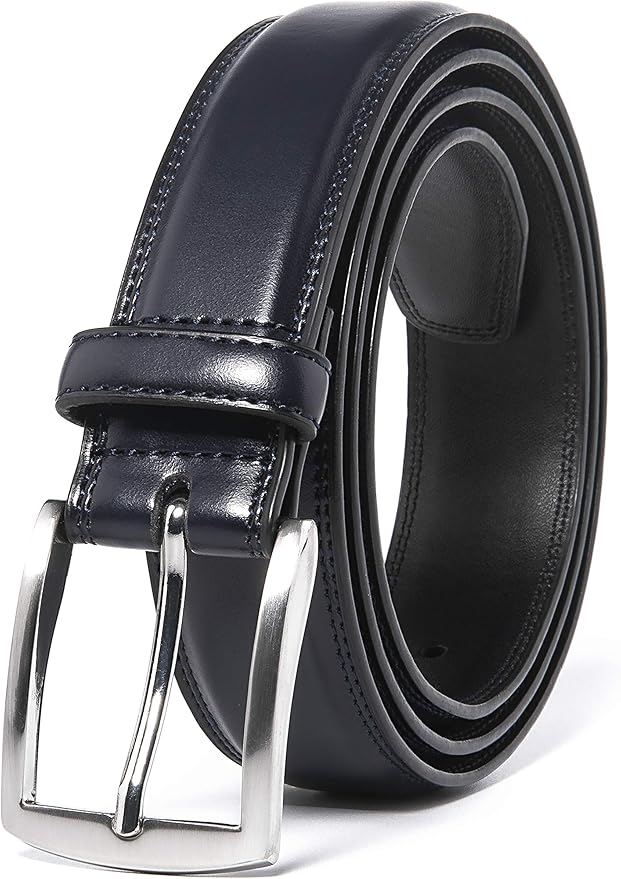 Fabio Valenti Genuine Leather Dress Belts For Men - Mens Belt For Suits, Jeans, Uniform With Single Prong Buckle