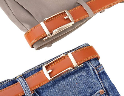Tonywell Mens Leather Ratchet Belts with Click Buckle Perfect Fit Dress Belt 30mm Wide