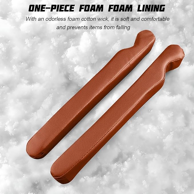 Mandark Car Seat Gap Filler, 2PCS Leather Vehicle Gap Stopper to Fill Between Seat and Console, Automotive Crevice Plug Blocker Accessories from Dropping, Universal for SUV, Sedan, Truck (Orange)