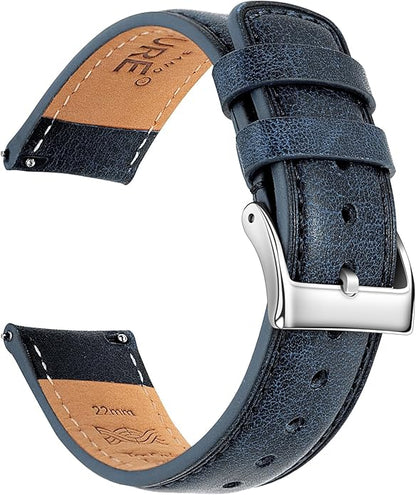 SEURE Quick Release Watch Band,Top Genuine Leather Watch Straps 19mm 20mm 21mm 22mm 24mm for Men and Women