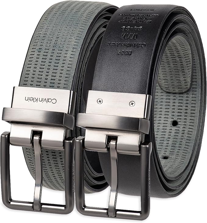 Calvin Klein Men’s Reversible Leather Belt - 2‑in‑1 Versatile Modern Style