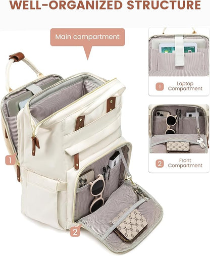 LOVEVOOK Laptop Backpack for Women, 17.3'' Waterproof Nurse Bag Teacher Work Backpack Purse for Women, Travel Computer Backpack for College Office Business Ladies