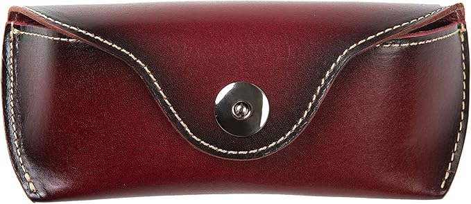 ZLYC Unisex Semi Hard Genuine Leather Eyeglass Case With Belt Loop for Prescription Eyeglasses & Standard Sized Sunglasses