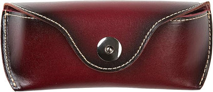 ZLYC Unisex Semi Hard Genuine Leather Eyeglass Case With Belt Loop for Prescription Eyeglasses & Standard Sized Sunglasses