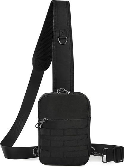 Anti Theft Sling Bag Tactical Small Shoulder Chest Crossbody Bag for Men Women with Zipper Lock RFID Blocking