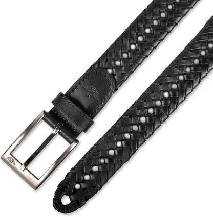DOCKERS Men's Braided Leather Belt, Fully Adjustable Casual Strap for Everyday Wear