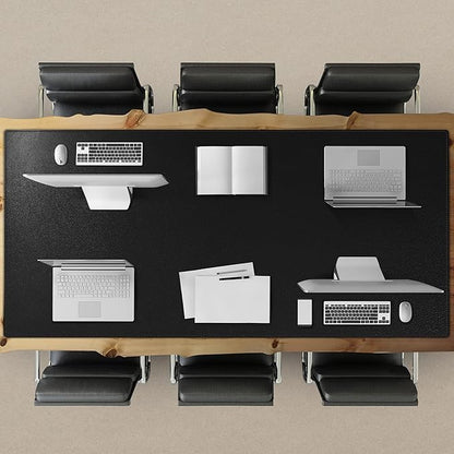 Cacoy 74.8" x 35.4" Leather Desk Mat, Office Conference Table Mat, Huge Gaming Mousepad, Waterproof Meeting Table Desk Pad for Office Conference Room and Home, Black