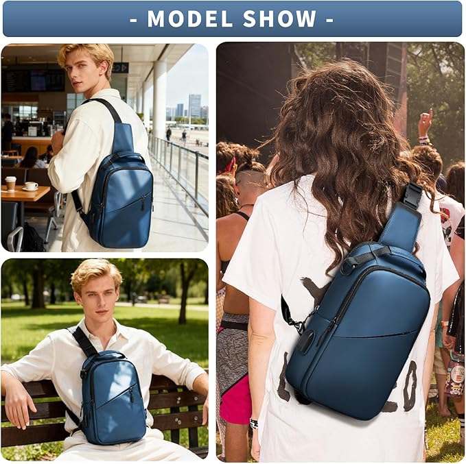 Messenger bag for Men,Small Sling Crossbody Backpack Shoulder Bag for Men Women,canvas Strap Backpack Sling Bag