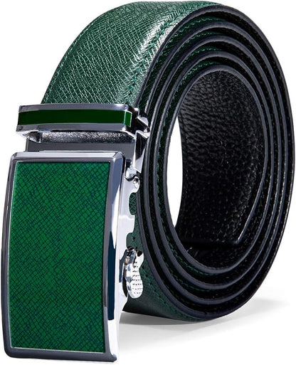 Dubulle Men's Ratchet Belt Gold/Black/Red/Green/Blue/White Automatic Buckle Business Casual Belt Gift - Adjustable Fit