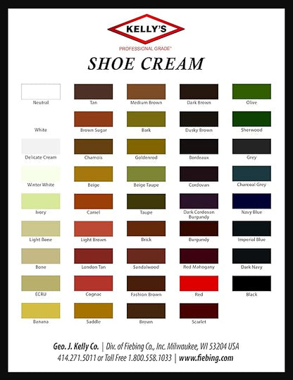 Kelly's Tan Shoe Polish 1.5 oz - Professional Leather Shoe Cream