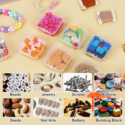 SGHUO Bead Organizer Box, 84 pcs Small Organizers, 4-Tier Stackable Storage Container Box for Art Craft Storage, Washi Tape, Kids Toys, Jewelry, Beauty & Sewing Supplies