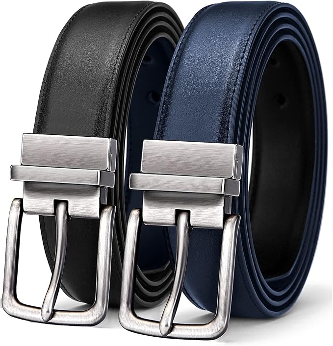 BULLIANT Men's Belt,Reversible Belt Adjustable For Gift Men 1.25”-Cut For Fit-2 Sides in 1 Belt(Not 2)