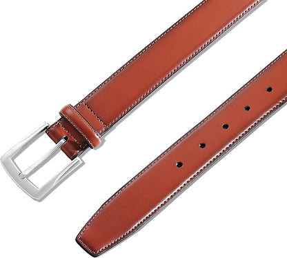 MILORDE Men's Genuine Leather Dress Belt, Handmade, 100% Cow Leather, Fashion & Classic Designs for Work Business and Casual