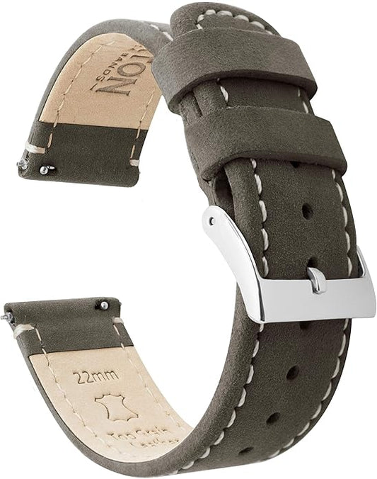 BARTON WATCH BANDS - Top Grain Leather Watch Bands Compatible with Apple Watch Models - 1, 2, 3, 4, 5, 6, 7, 8, 9, 10, SE, Ultra & Ultra 2