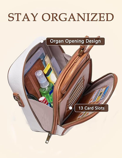 Crossbody Bag for Women Men, Vegan Leather Anti-Theft Messenger Shoulder Bag, Vintage Cross Body Purse with Card Slots