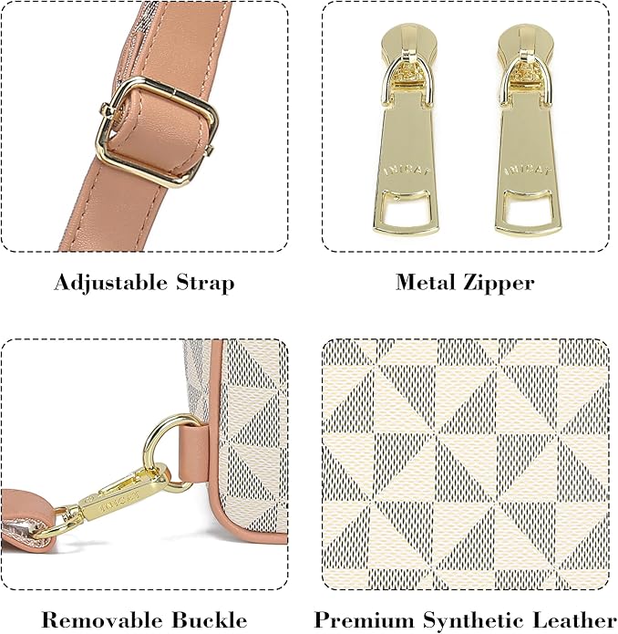 INICAT Small Sling Bag for Women Everyday & Travel Crossbody Bags Lightweight Cross Body Purses Vegan Leather