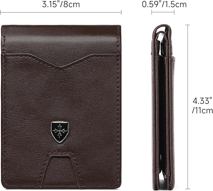 Mens for Wallet Leather Bifold Credit Card Holder, RFID Blocking Front Pockets Minimalist Men Wallets