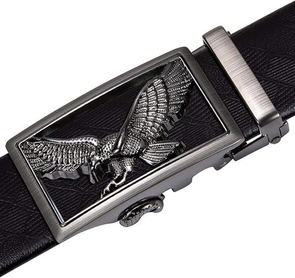 Dubulle Designer Mens Belts, Sliding Automatic Buckle Ratchet Dress Belt TOP Genuine Leather Strap Gifts