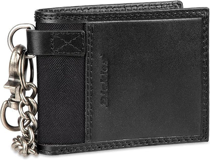 Dickies Men's RFID Everyday Leather Bifold Chain Wallet Black