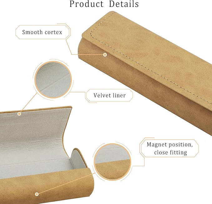 LifeArt Eyeglass Case Hard Shell, Portable Sunglass Case for Women and Men, fashionable PU Leather Eyeglass Case, Lightweight