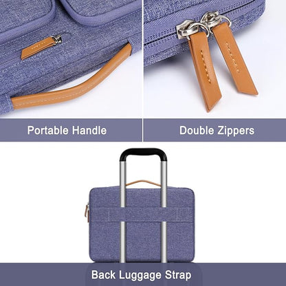MOSISO 360 Protective Laptop Case 14 inch, 14 inch Laptop Sleeve Compatible with HP Lenovo Dell ASUS Acer, HP, Dell Latitude, Lenovo, Side Open Carrying Case with 4 Zipper Pockets&Handle,Purple Orchid