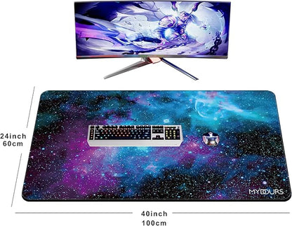Mydours 40"x24" Extra Large Mouse Pad - Gaming Mouse Pad XXL - Non-Slip Rubber & Smooth Fabric Full Desk Pad - Home Office Computer Table Pad - Desk Blotter Pad for Office, Writing, Dining and Home
