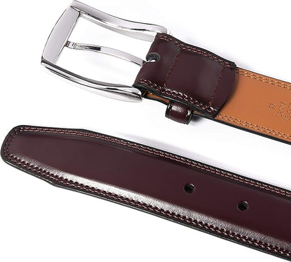 Fabio Valenti Genuine Leather Dress Belts For Men - Mens Belt For Suits, Jeans, Uniform With Single Prong Buckle