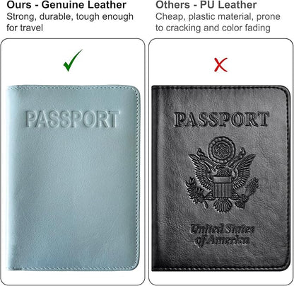 Chambray Basic Genuine Leather RFID Passport Cover