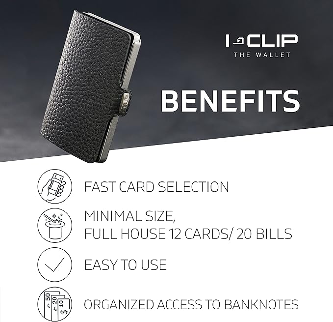 I-CLIP, Premium Men's Leather Wallet, Versatile Changeable Money clip, Secure Card Holder, Compact Men's Wallet Minimalist, Sleek Slim Design, Perfect Money Clip Wallet for Men