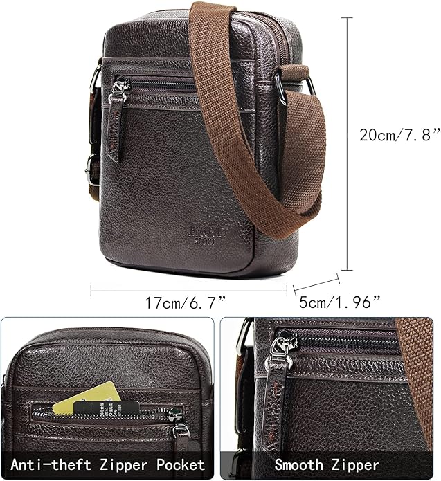 Small/Medium Crossbody bag for men shoulder bag mens purse satchel leather messenger bag gift man