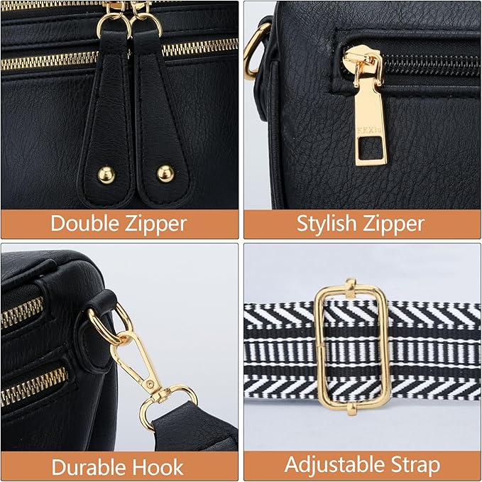 KKXIU Crossbody Sling Bag for Women Trendy Fanny Pack Vegan Leather Chest Bag | Trendy